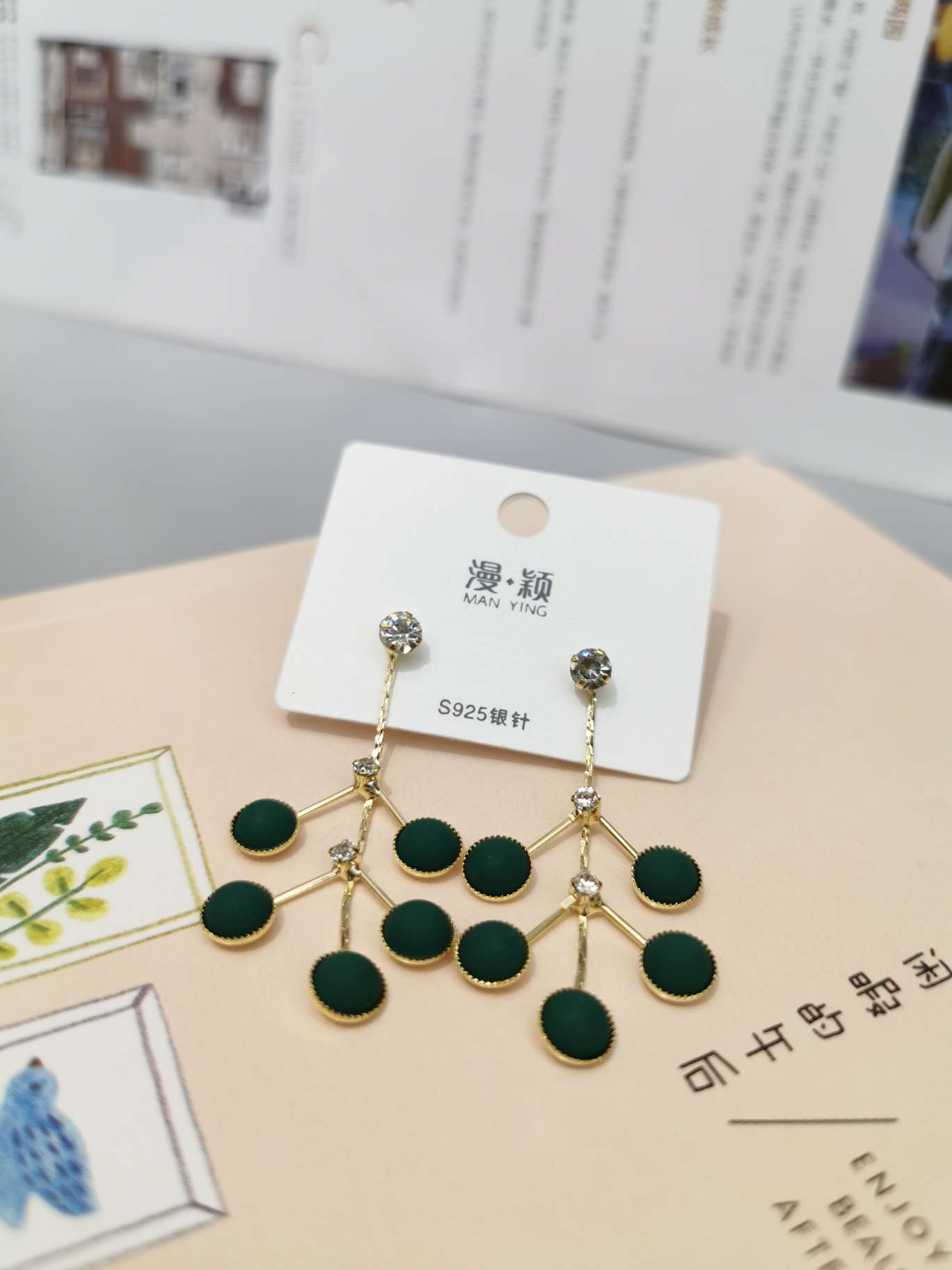 Dongdaemun, South Korea's stylish long S925 silver needle women's retro Chinese style accessory details Picture