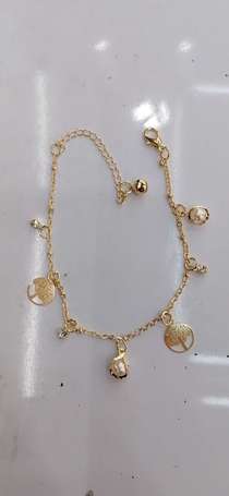 Rhinestone pendant ankle chain