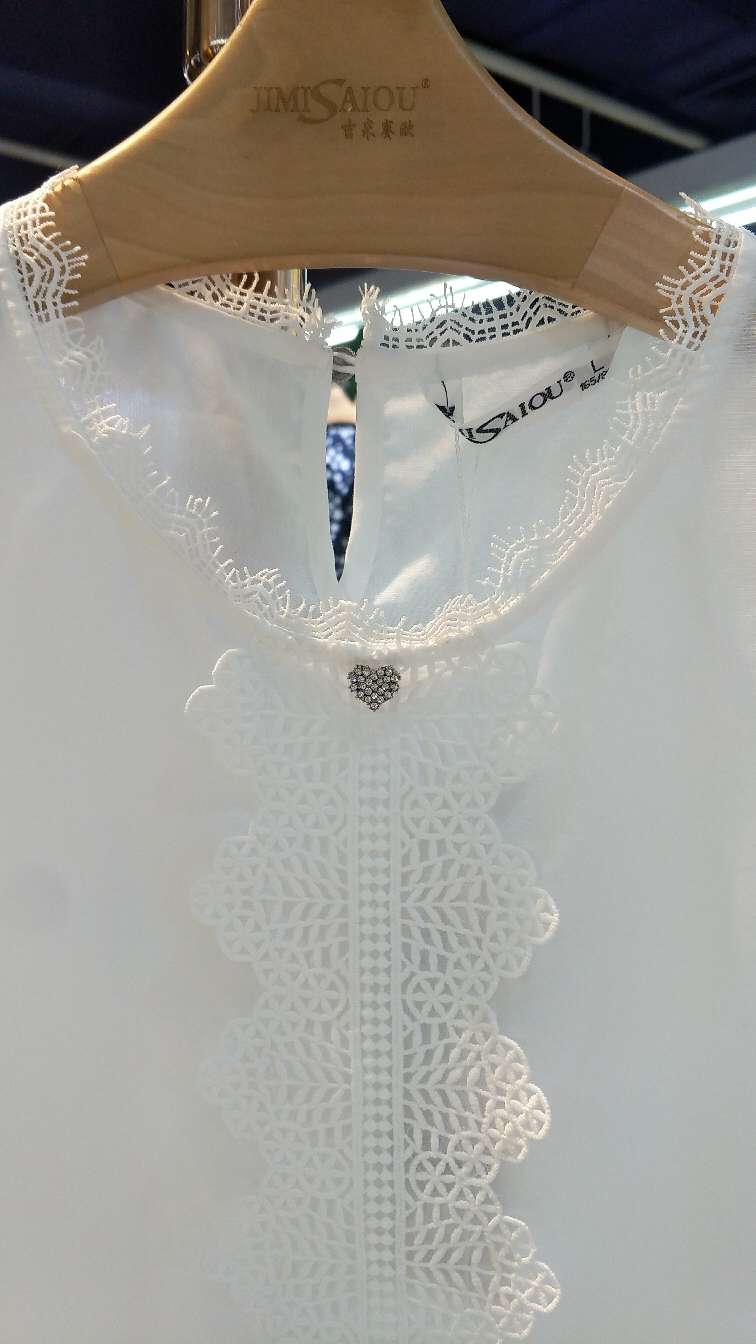 花边领花边袖时尚女上衣细节图