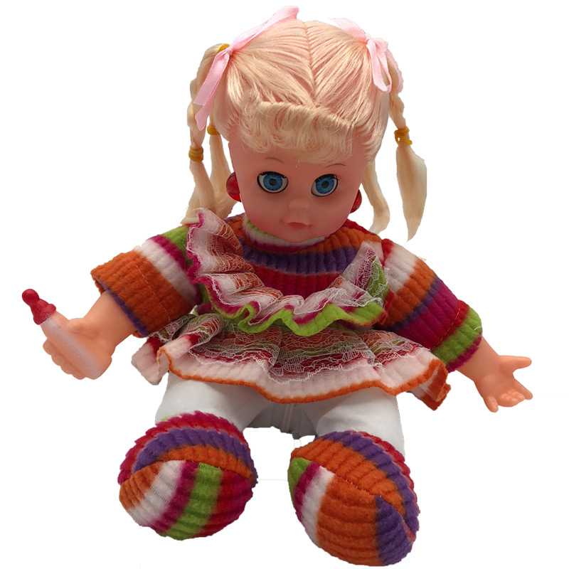 Striped doll vinyl doll luminous ear lamp