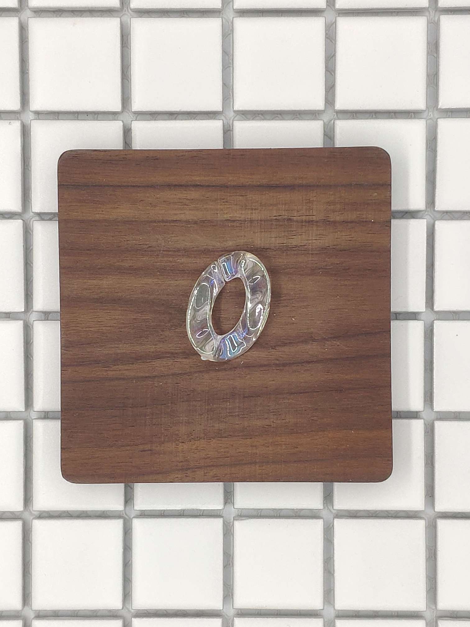 1468#链条扣透明白AB彩镭射链条发夹链条