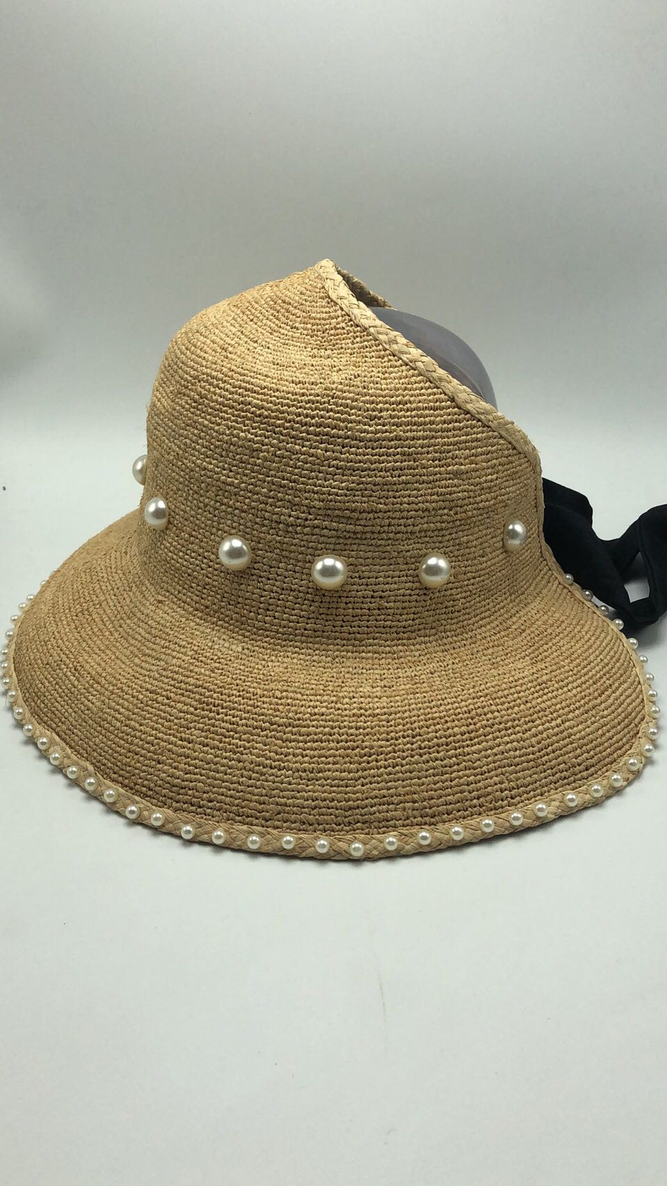 Rafia Empty Crochet Hat-Beach Style
