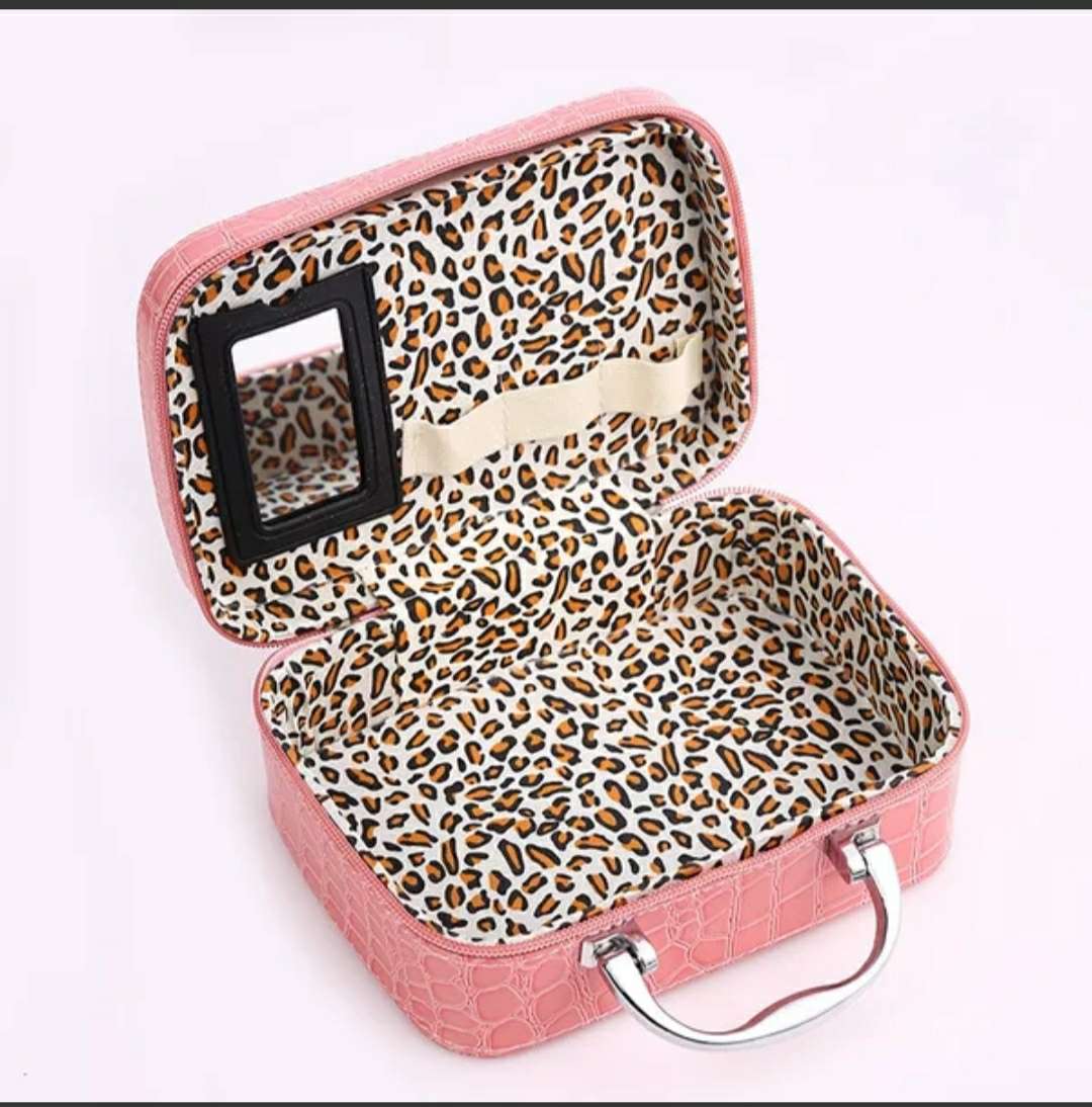 经典款石头纹化妆箱手提箱细节图