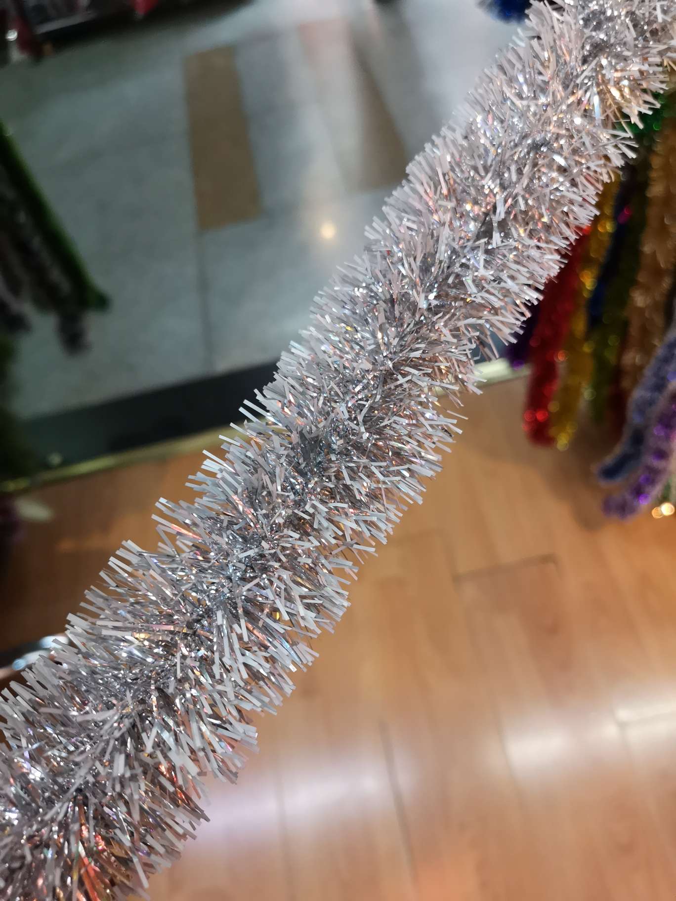 Tiras de color decorativas de navidad, color blanco colorido con bordes de navidad de plata, colores mezclables