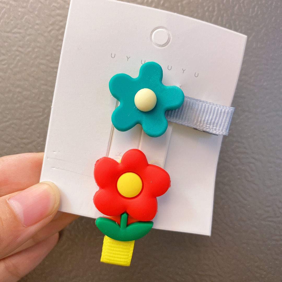 儿童发夹 女公主可爱超仙宝宝头饰婴幼儿韩国不伤发女童发卡发饰女花朵2件套