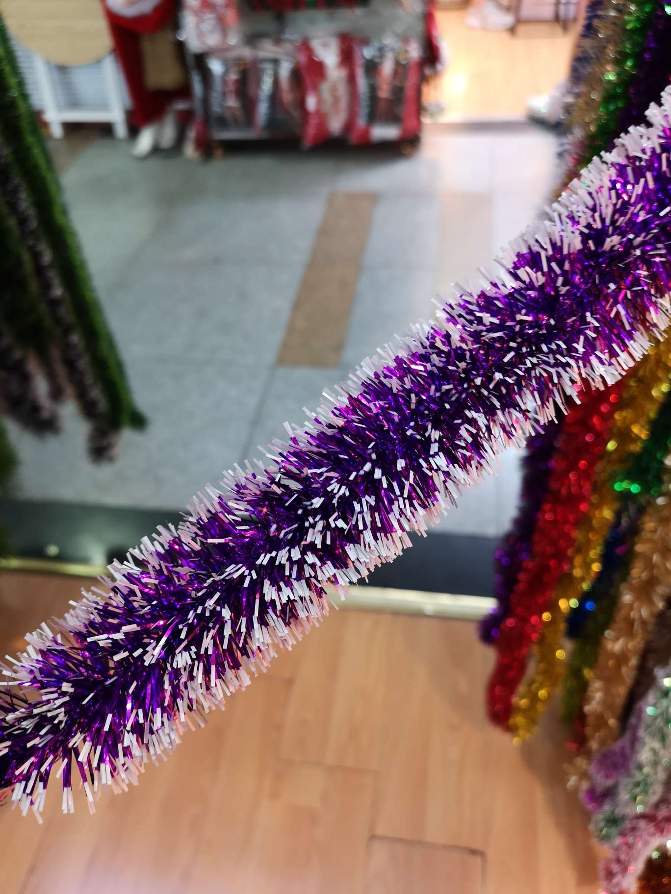 Christmas decorative ribbons, multicolored white border Christmas color purple, can be mixed colors