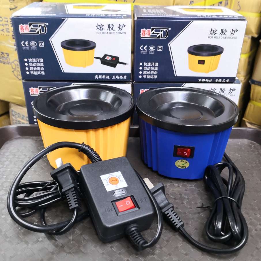 Sade SD-A601 hot melt glue gun, two genuine small glue guns in white and blue, 7mm fine glue sticks, universal. One small box contains 24 pieces and one large piece contains 96 pieces Specification image