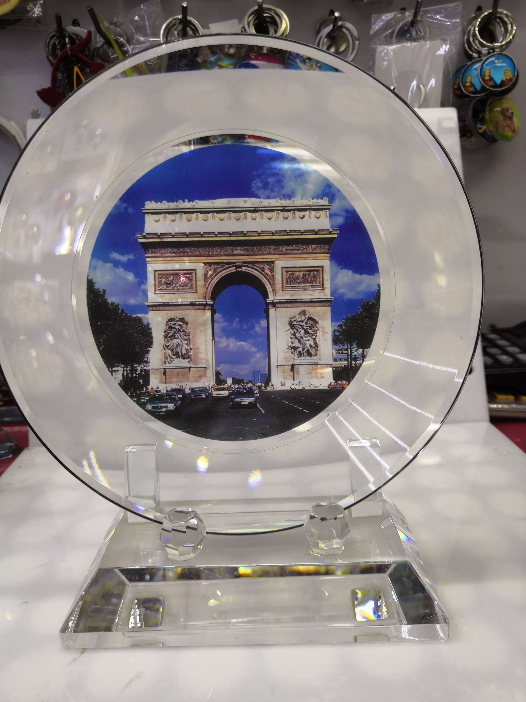 Yan Fan Crystal Craft 7951 color-printed Crystal 180 Crystal Plate Picture Frame
