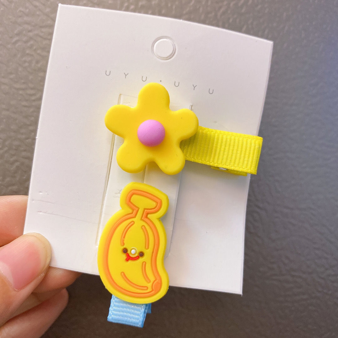 儿童发夹女公主可爱超仙宝宝头饰婴幼儿韩国不伤发女童发卡发饰女香蕉2件套