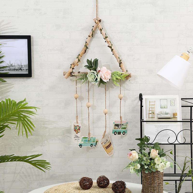 A popular wooden craft triangular wall photo folder for foreign trade