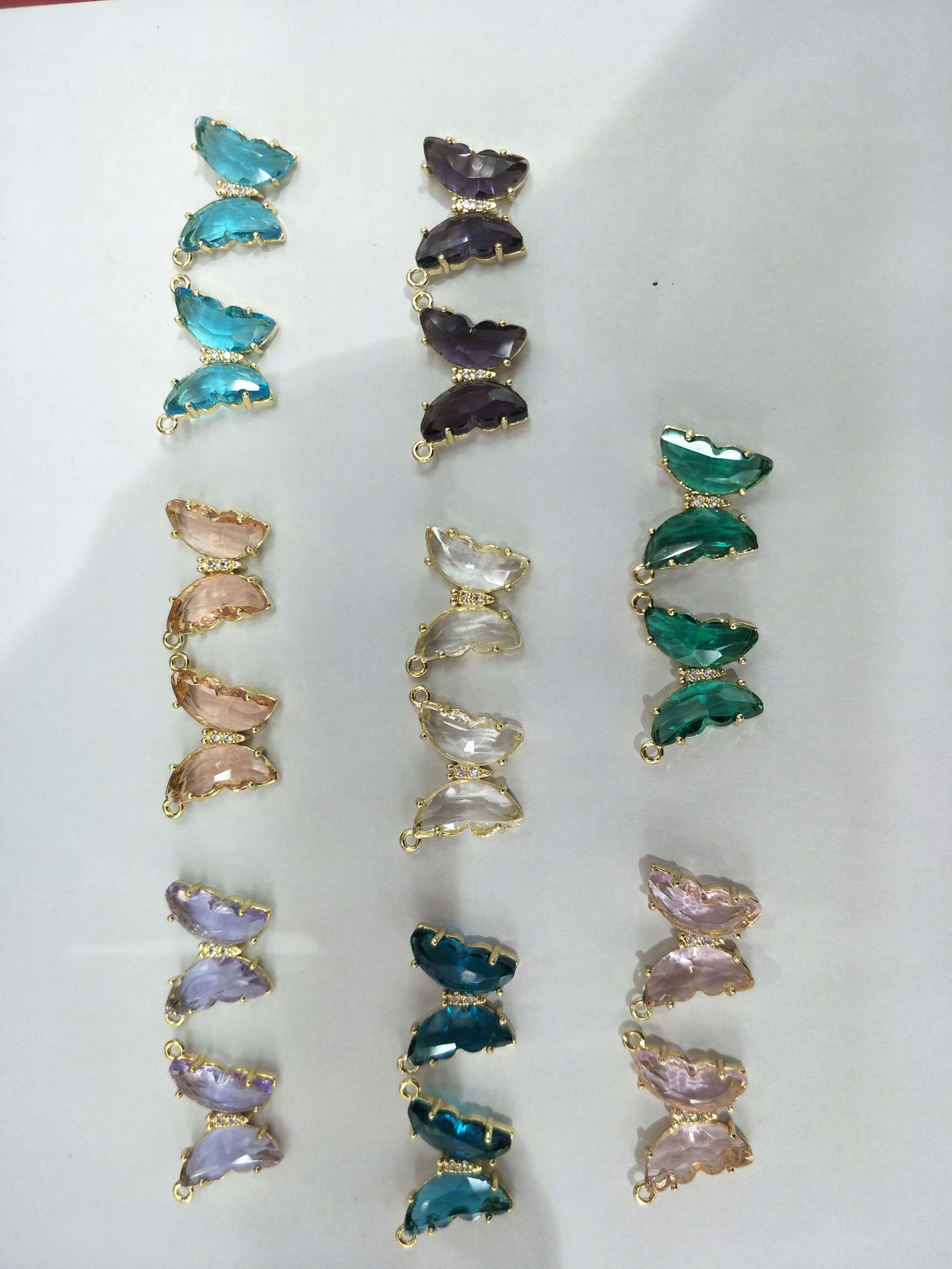 Web celebrity hot style, butterfly copper micro - set color gold, bracelet, earrings, pendant accessories popular thumbnail