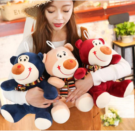 Cartoon down cotton scarf Bear Hugging Bear plush toy doll