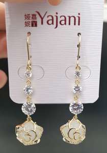 Temperament everything rose zircon cat eye ear drop
