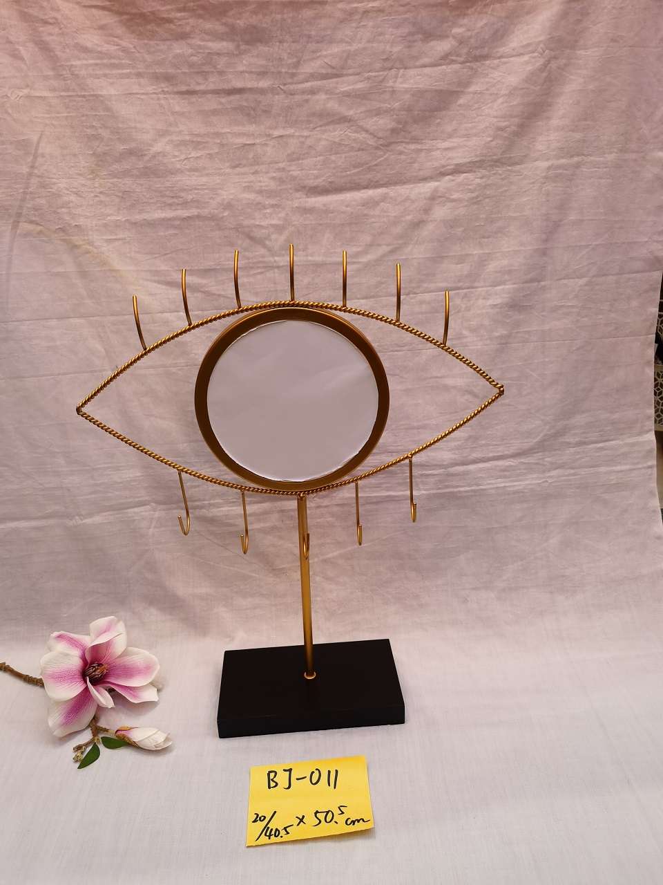 Mirror gold eye hook wood decoration and dressing mirror creative iron decorative Nordic iron home ornaments decoration bedroom bedside living room teahouse cafe thumbnail