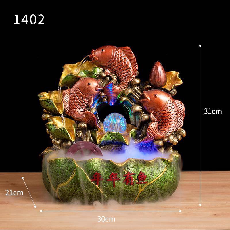 假山工艺品流水喷泉树脂摆件创意树脂工艺品家居装饰品fountain白底实物图