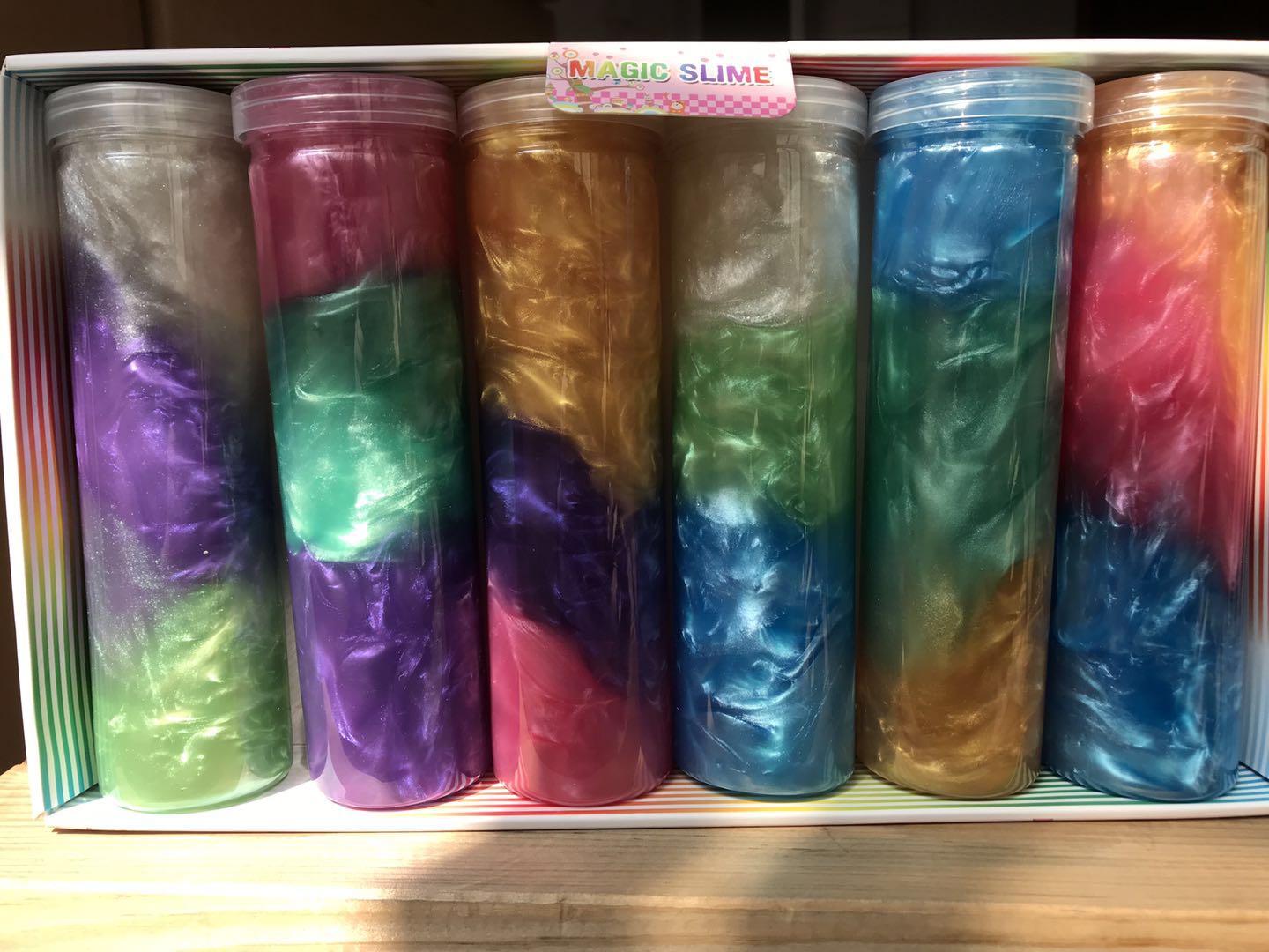 400g pearl trichromatic crystal Mud Slyme Release mud poke mud