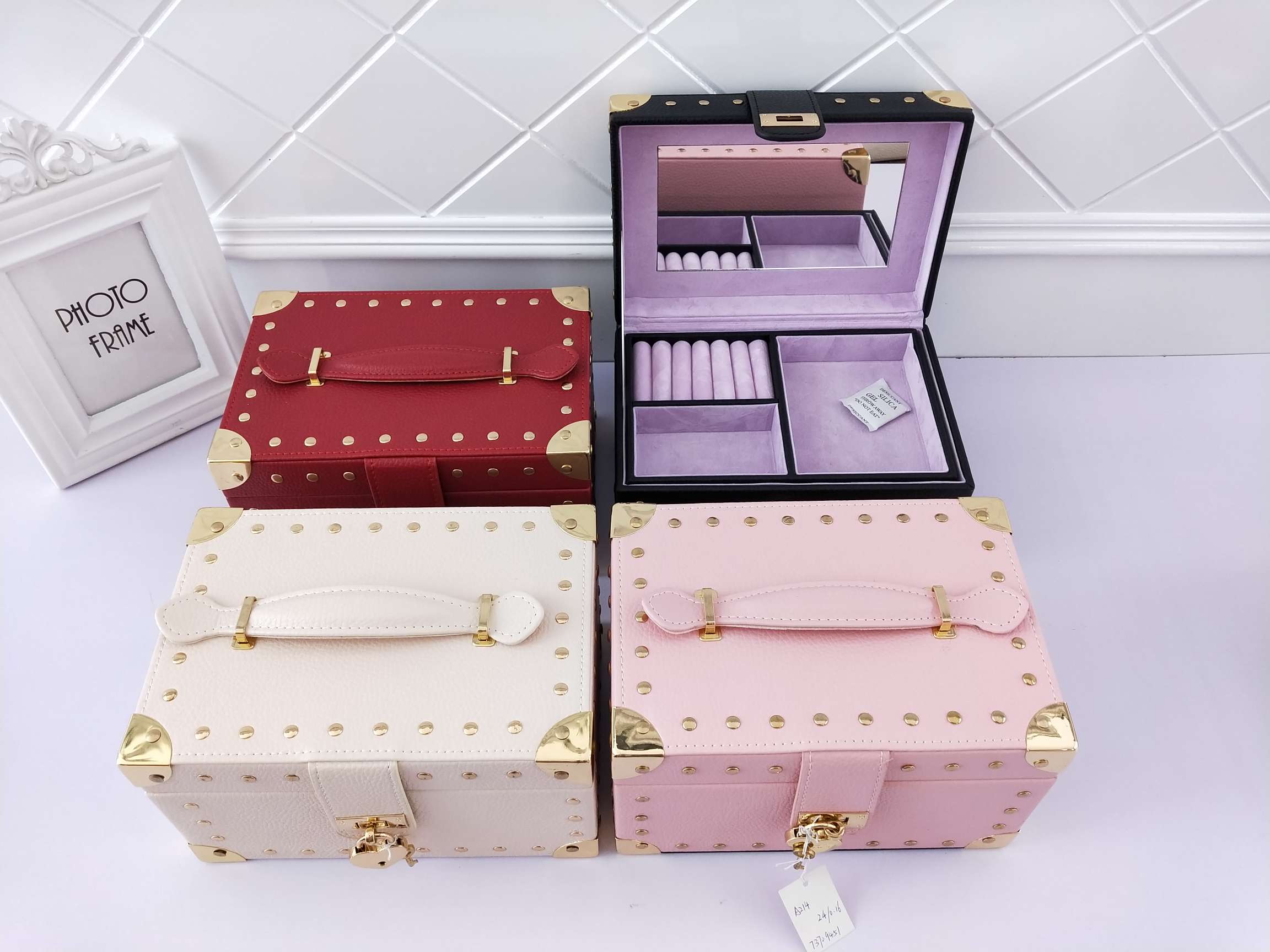 Jinqi double-layer jewelry box, watch ring, necklace, leather storage box, multi-functional jewelry box, new A214 undefined