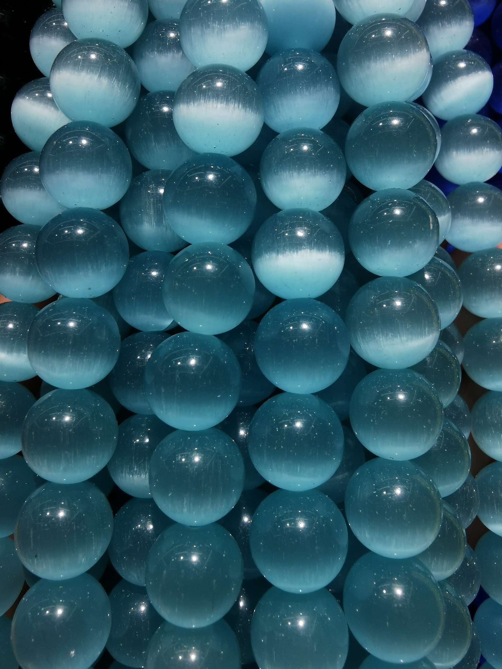 手串DIY材料塑料珠子 猫眼珠子光泽鲜艳 串珠手工制作必备 宝宝益智玩具珠子猫眼珠子