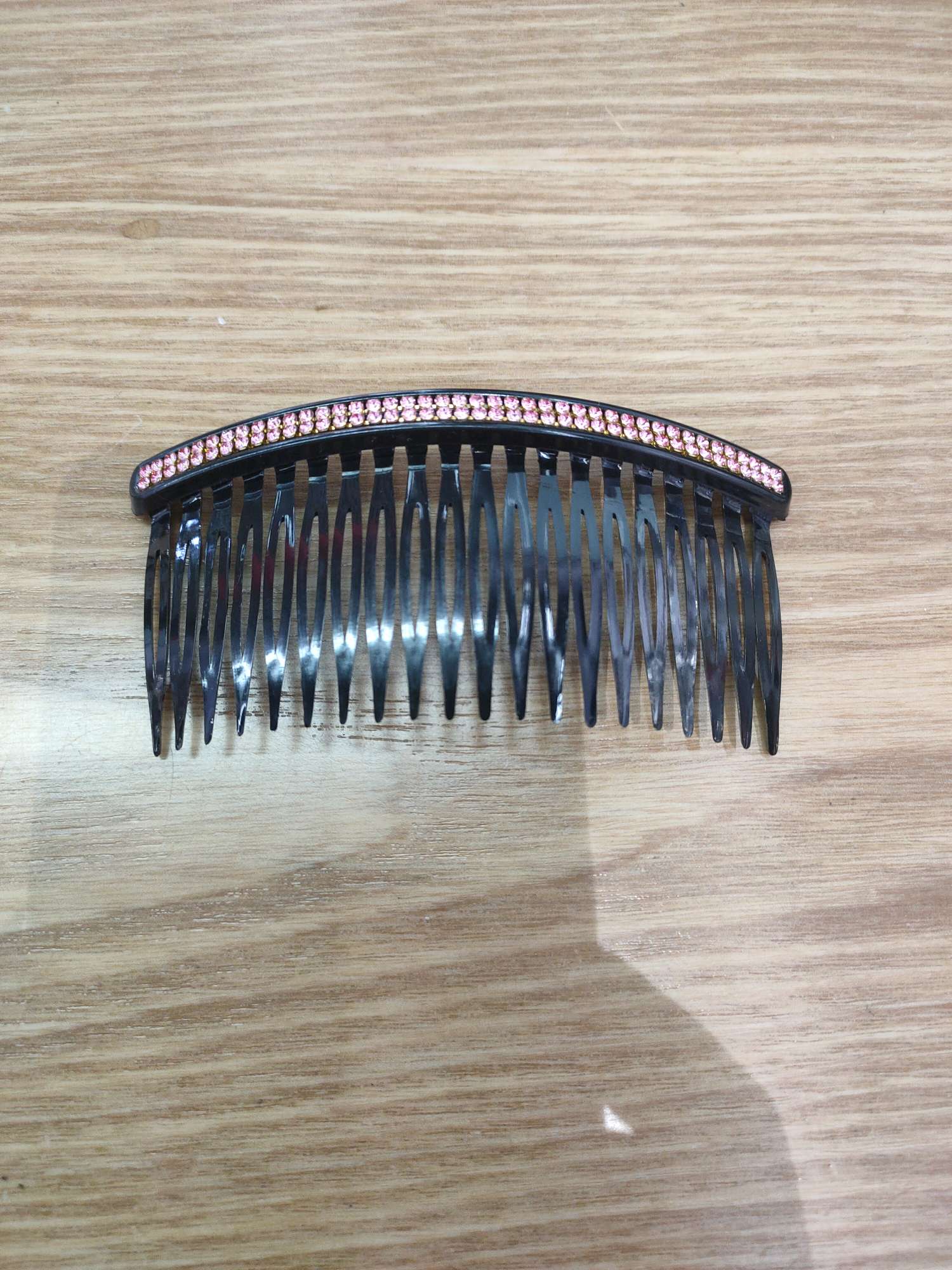 Rhinester Female Adult Hair Comb Two Row Drill 20 Teeth Female Hairpin Crystal Plastic Tooth Medium Comb details Picture