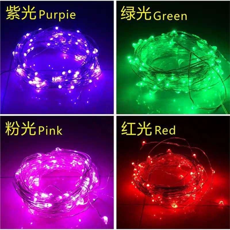 Battery copper wire light, 10-meter led copper wire light, battery box copper wire light string, wholesale in stock, outdoor decoration, multi-functional festival color light, star light Specification image