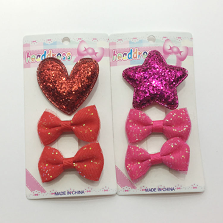 新品粗粉形状加小蝴蝶结大红深梅小套装