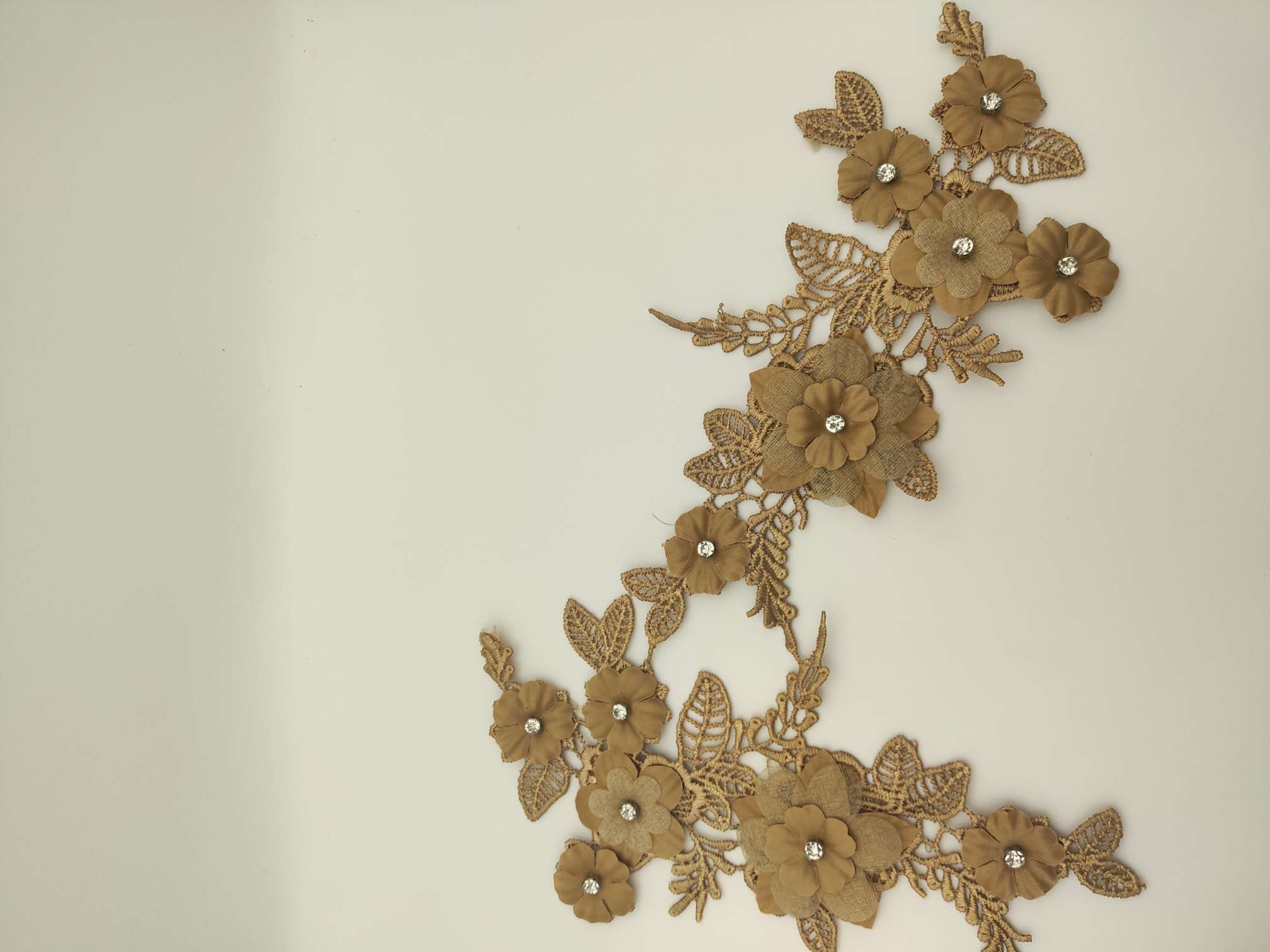 Polyester-polyester double-flower hand-stitched beaded flower clothing accessories, DIY collar flower wedding dress decoration 1-7 undefined