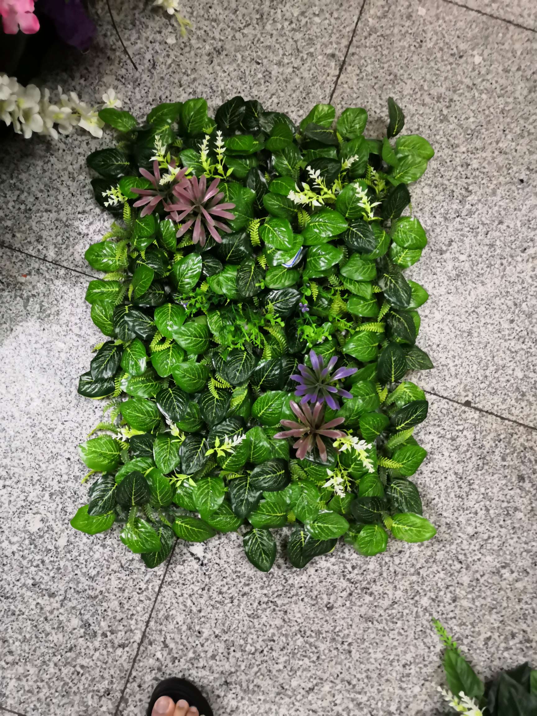 仿真假草坪绿植墙人造草皮阳台花墙面门头装饰塑料花墙背景植物墙，40x60过胶花生叶