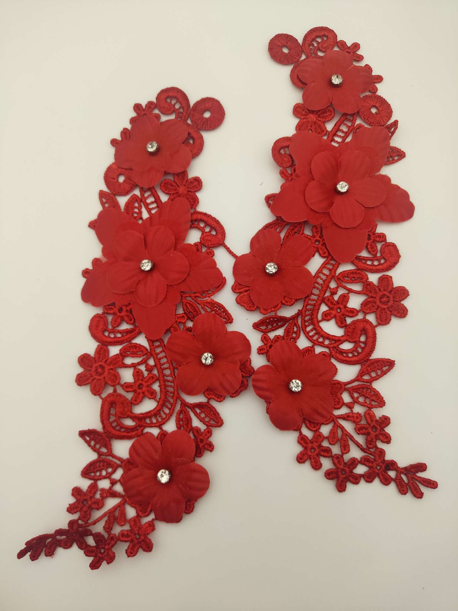 Polyester-polyester double-flower hand-stitched beaded flower clothing accessories, DIY collar flower wedding dress decoration 1-5 undefined