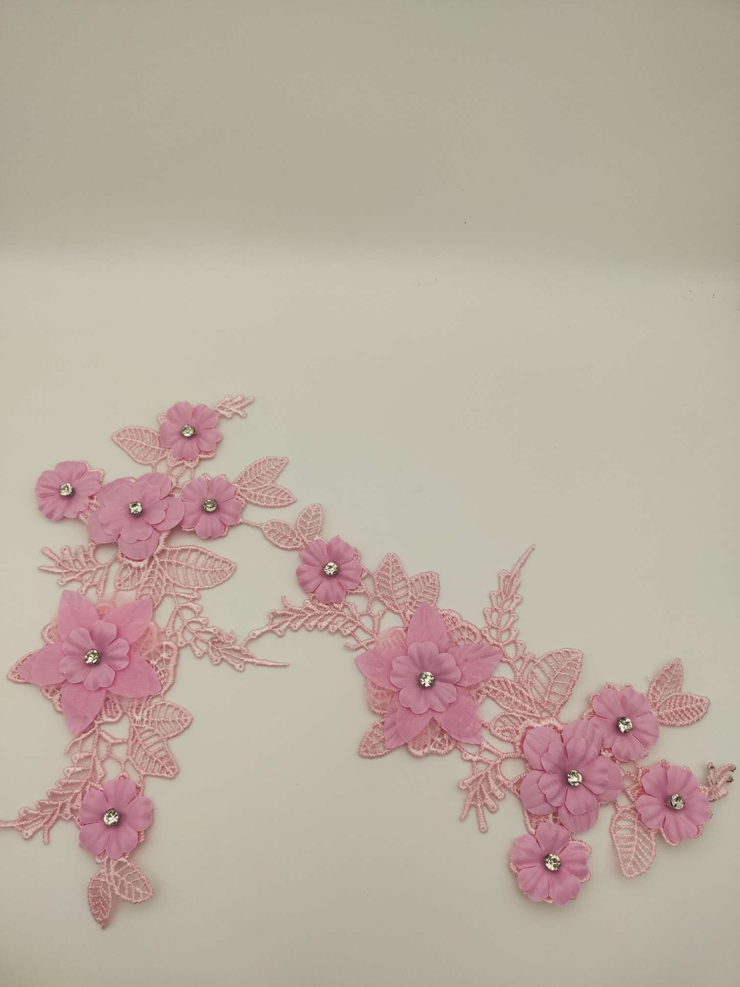 Polyester-polyester double-flower hand-stitched beaded flower clothing accessories, DIY collar flower wedding dress decoration 1-7 undefined