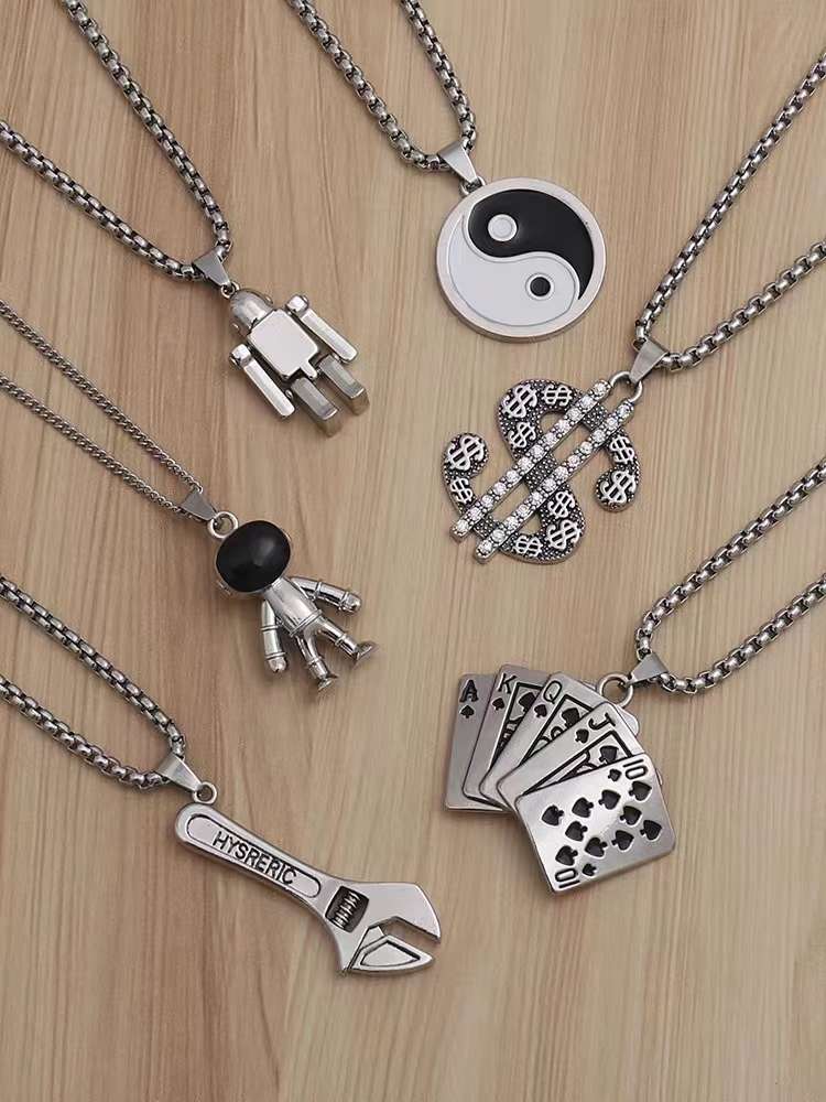 Titanium Steel Hip Hop Necklace New Year Festival Explosion Recommended Europe And The United States Cross-Border Model