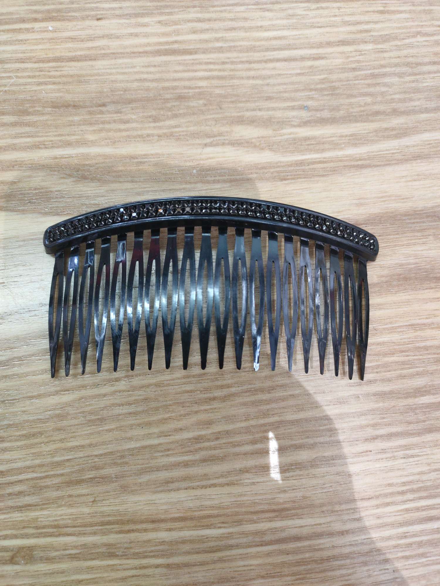 Rhinester Female Adult Hair Comb Two Row Drill 20 Teeth Female Hairpin Crystal Plastic Tooth Medium Comb Item Picture