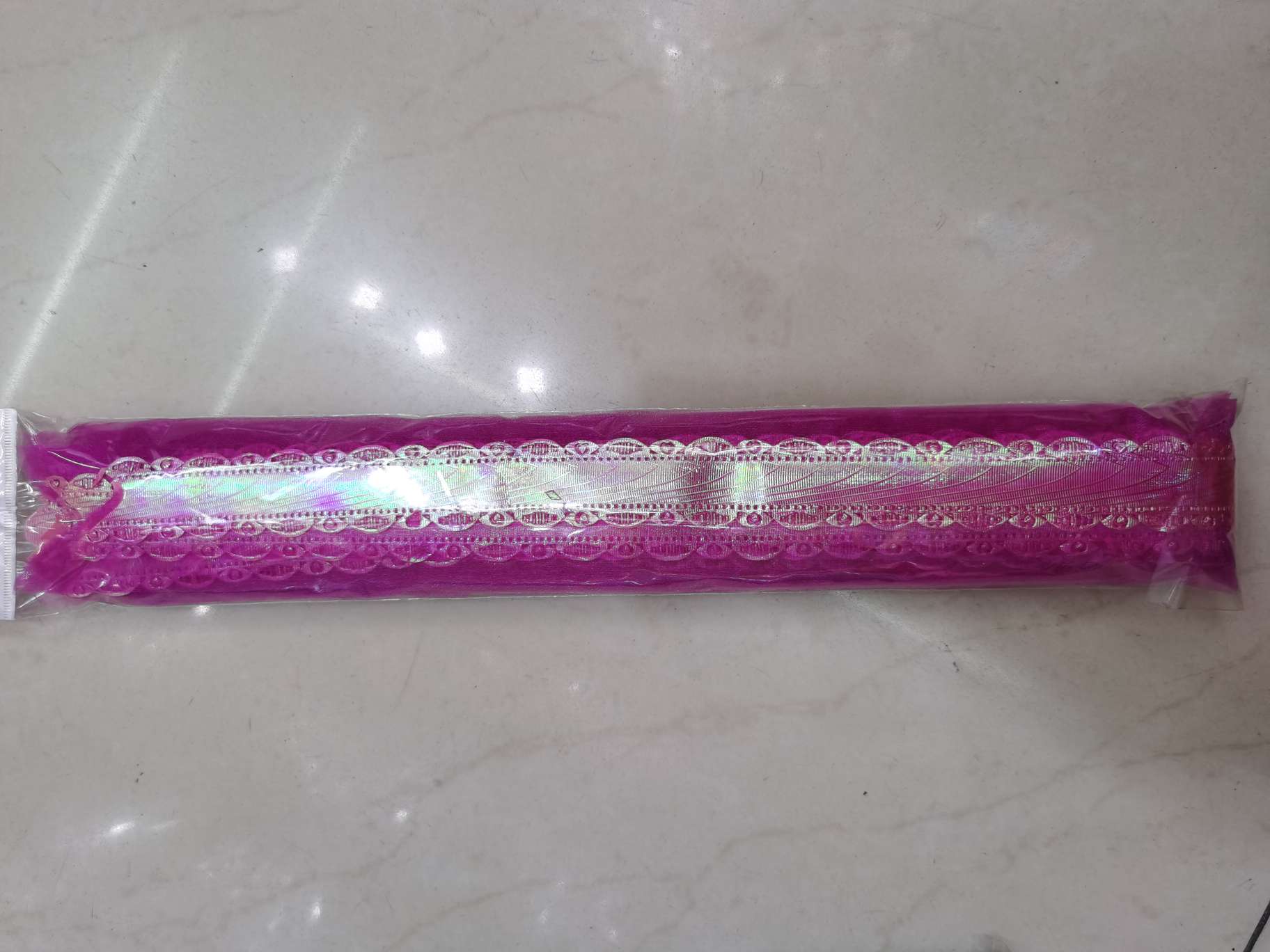 5公分雪纱彩虹梅红