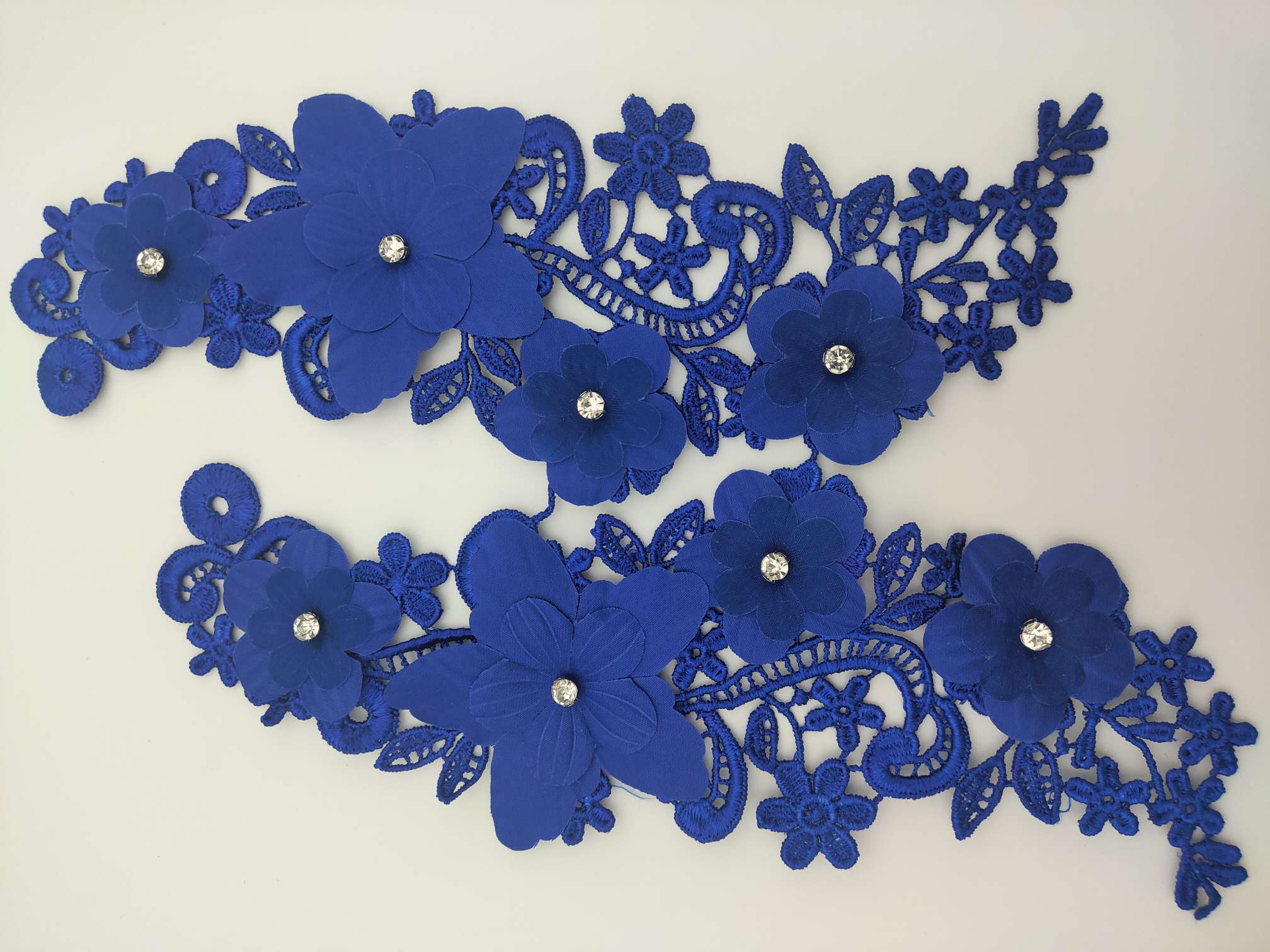 Polyester-polyester double-flower hand-stitched beaded flower clothing accessories, DIY collar flower wedding dress decoration 1-5 undefined