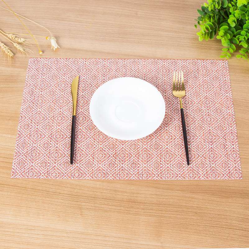 New PVC anti-slip and heat-insulating mat, European-style Western placemats, new building block jacquard placemats Item Picture