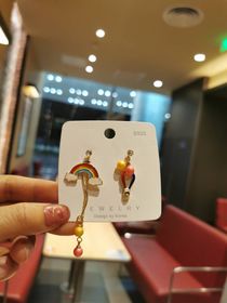 South Korea S925 silver needle earring female statement balloon asymmetrical cloud tassel eardrop personality web celebrity earring tide