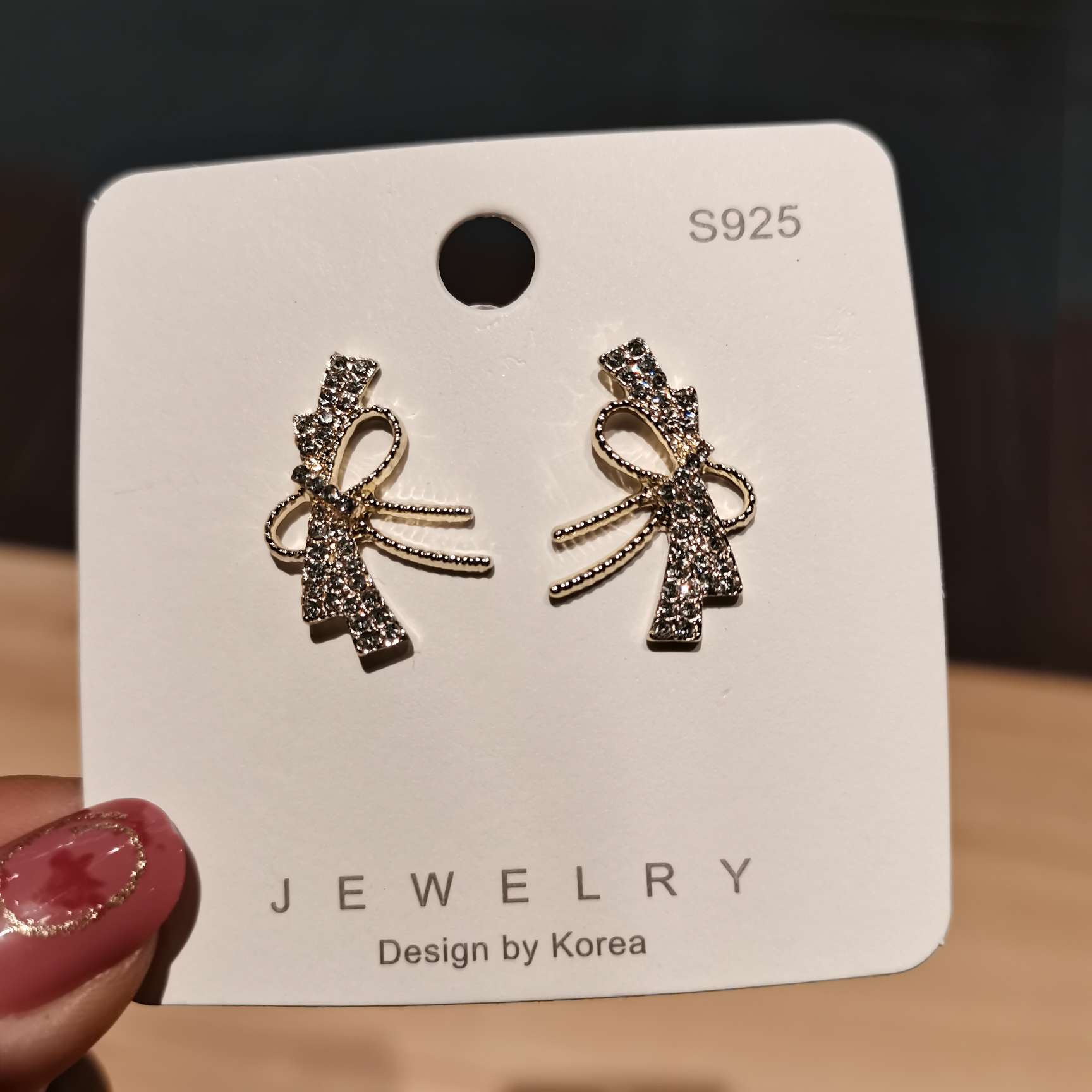 925 silver needle Korean version bowknot super flash earrings full diamond high sense of temperament earrings delicate joker earrings thumbnail