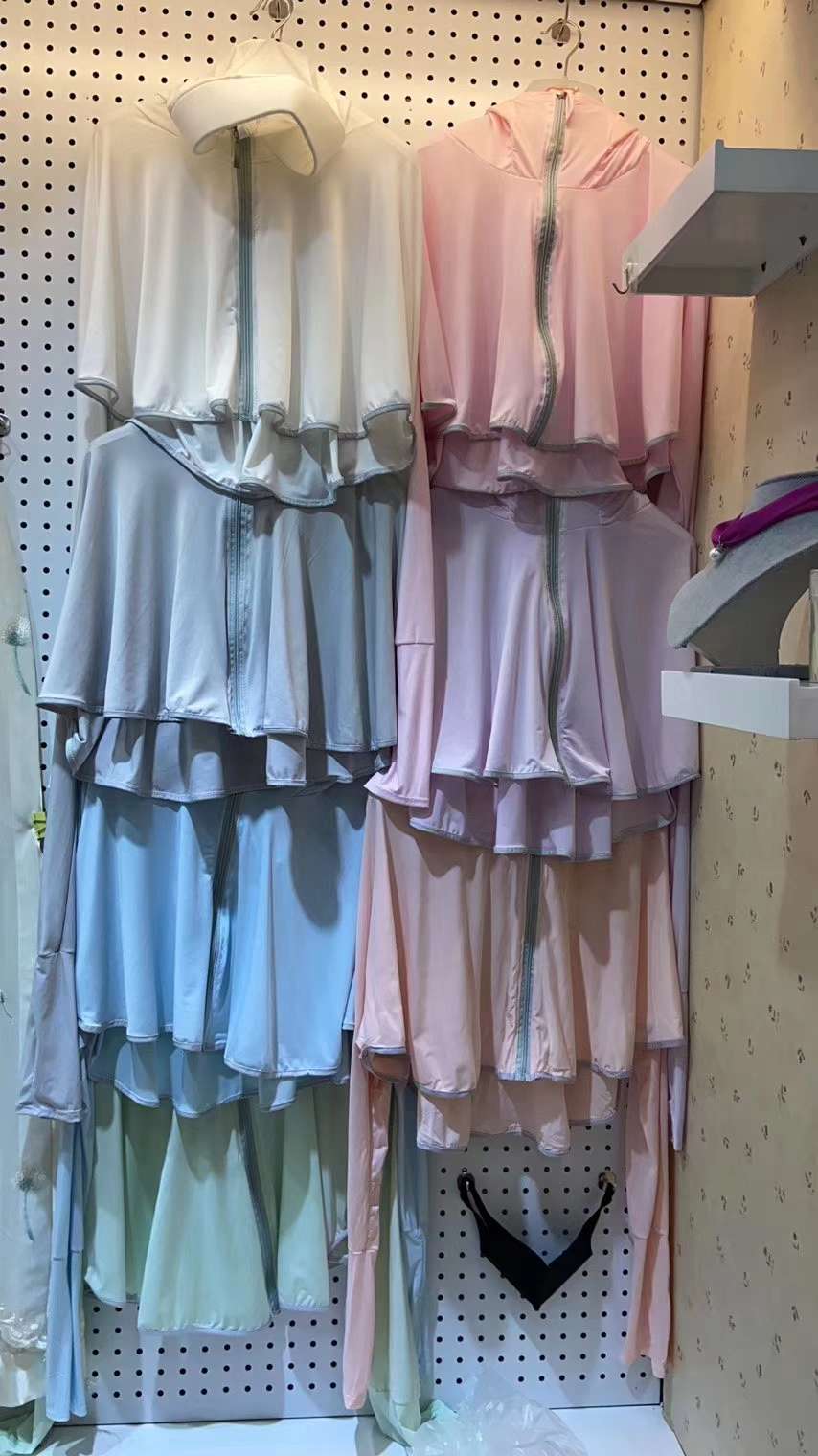 冰丝防晒衣，防晒服女士新款夏季户外骑行开车拉链连帽披肩沙滩透气冰丝防晒衣细节图