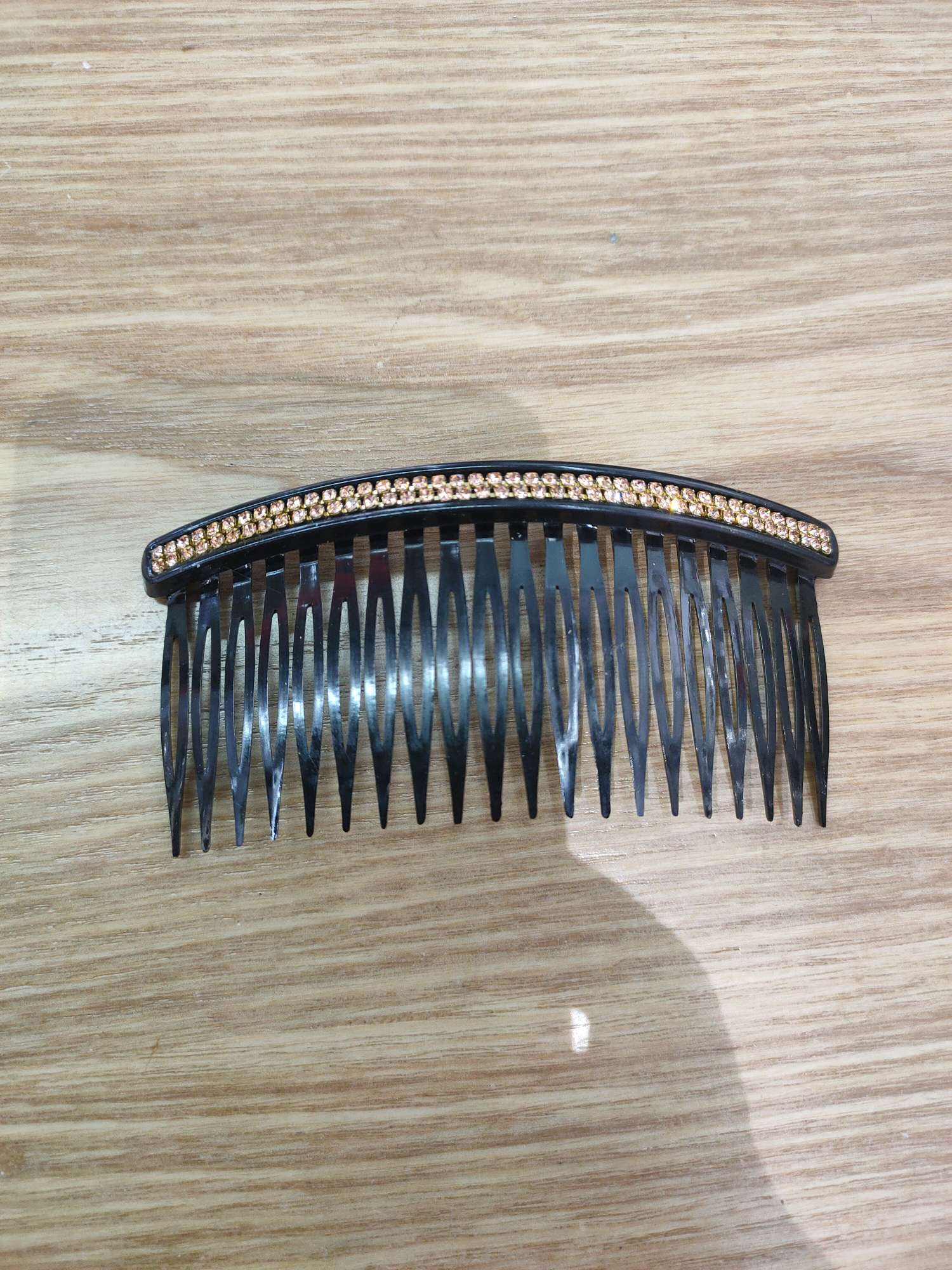 Rhinester Female Adult Hair Comb Two Row Drill 20 Teeth Female Hairpin Crystal Plastic Tooth Medium Comb undefined
