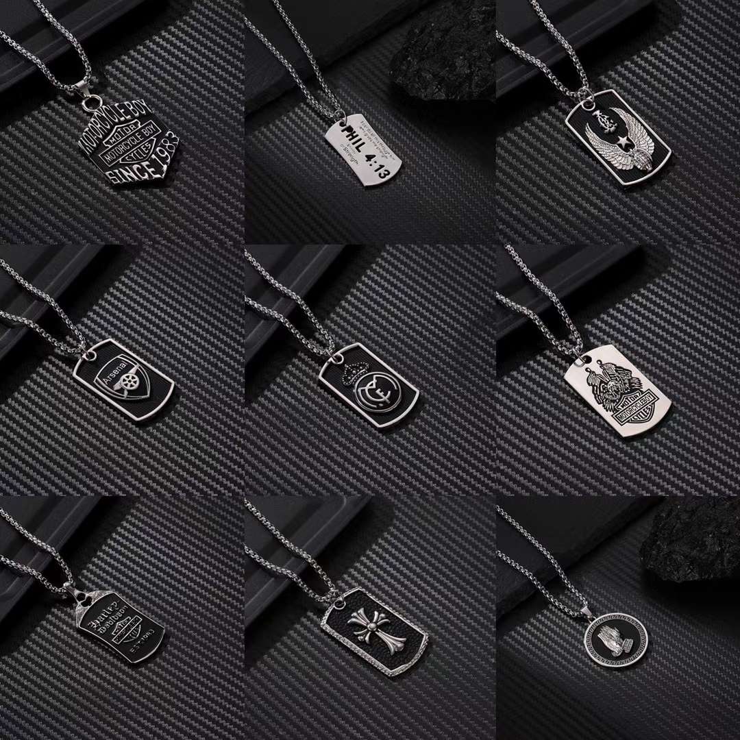 Titanium Steel Hip Hop Necklace New Year Festival Explosion Recommended Europe And The United States Cross-Border Model undefined