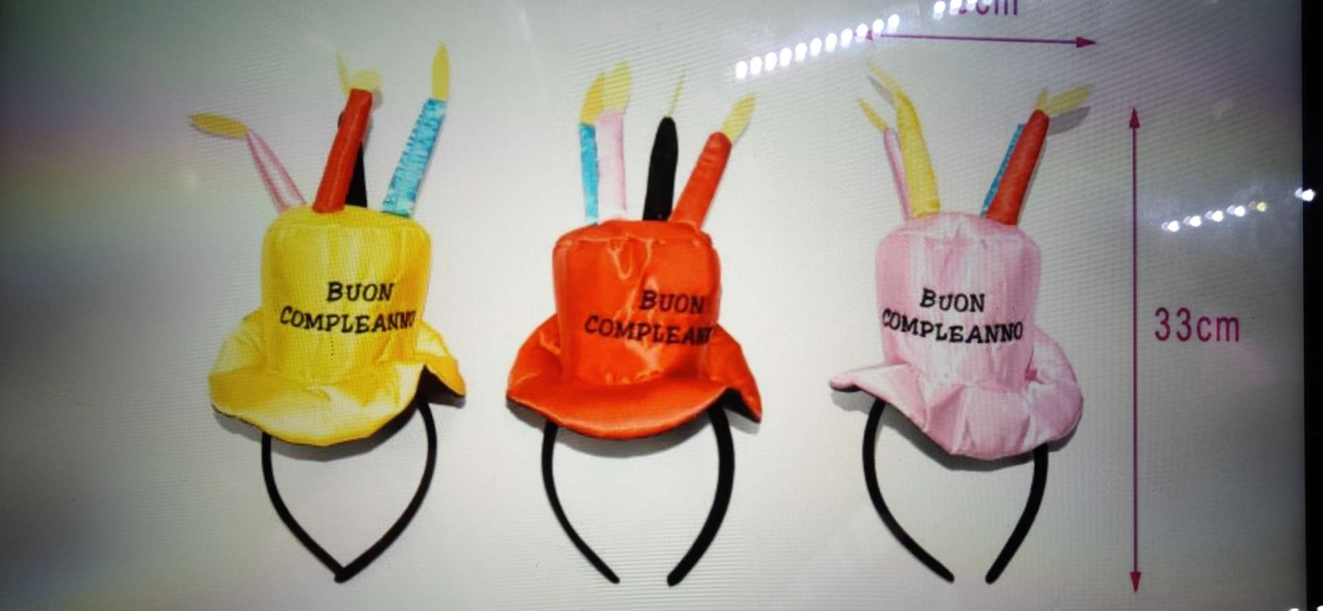 小蛋糕帽十头扣   绣西语  意大利语   英语    生日快乐产品图