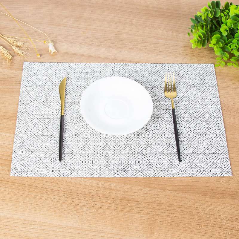 New PVC anti-slip and heat-insulating mat, European-style Western placemats, new building block jacquard placemats details Picture