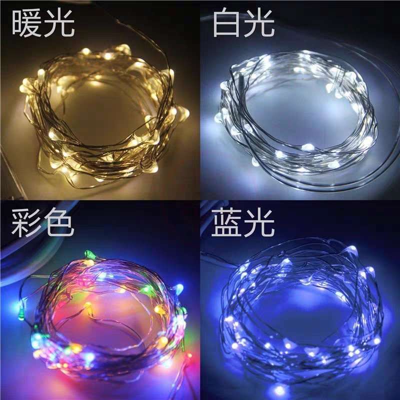 Battery copper wire light, 10-meter led copper wire light, battery box copper wire light string, wholesale in stock, outdoor decoration, multi-functional festival color light, star light Item Picture