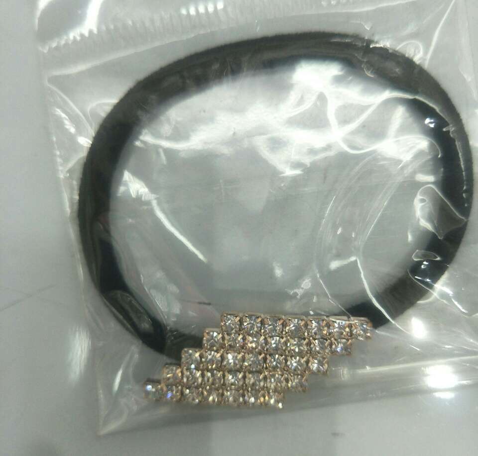 Square rhinestone black rubber band thumbnail