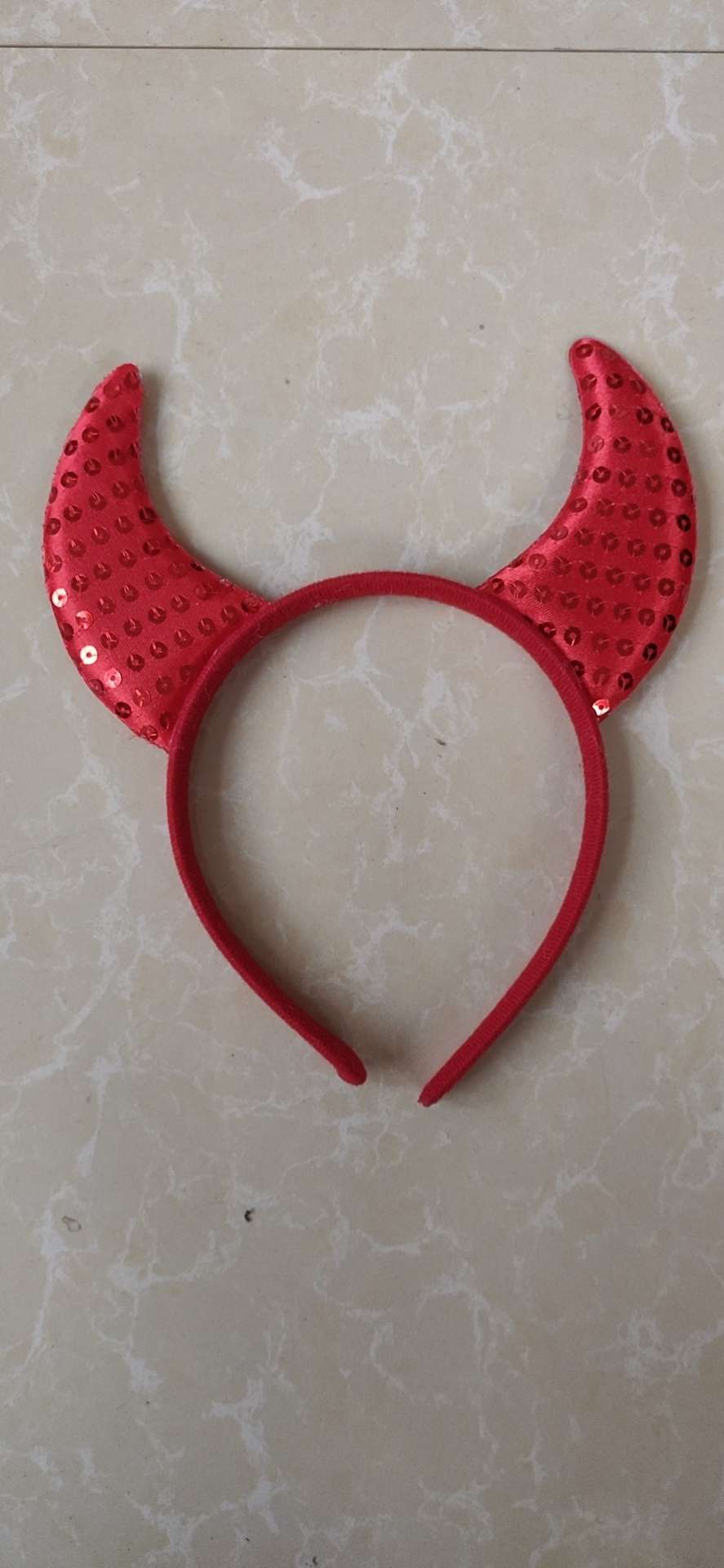 万圣节发箍牛家小恶魔发箍，亮片发箍图