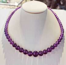俊福珠宝®天然巴西水晶 紫晶塔链