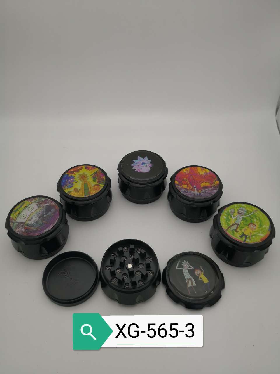 XG565-3鼓型滴塑三层磨烟器 直径55mm 卡通系列 一件144个起做