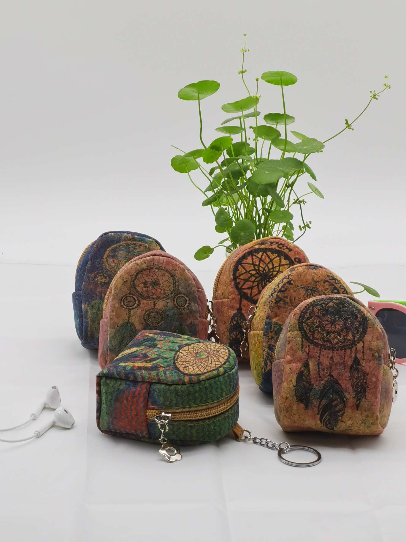 木纹印捕梦网小包