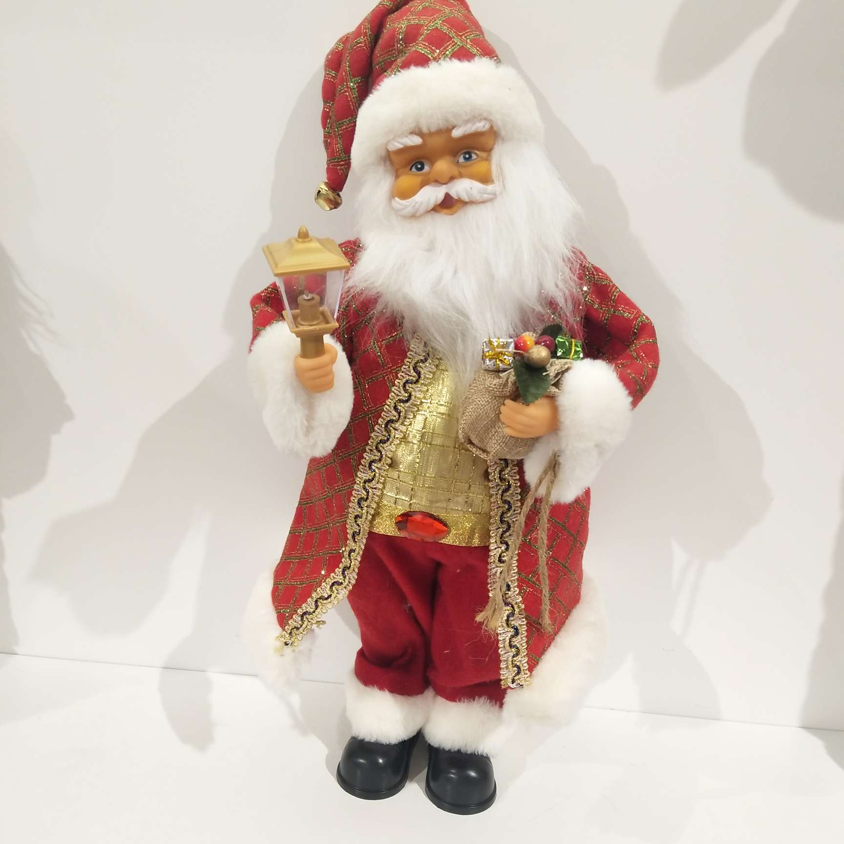 2020年新款正品20寸圣诞老人格子宫灯各种小电动尺寸齐全圣诞礼品批发