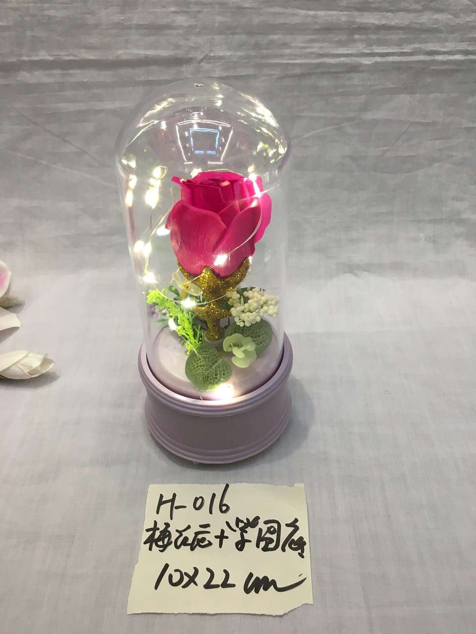 Light plum red rose creative iron decorative Nordic iron home ornaments decoration bedroom bedside living room teahouse cafe thumbnail