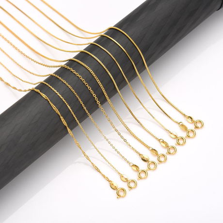 Silver-plated rose gold necklace, cross chain, box chain, water wave chain, bare chain, collarbone chain factory direct sales and wholesale Application Scenario